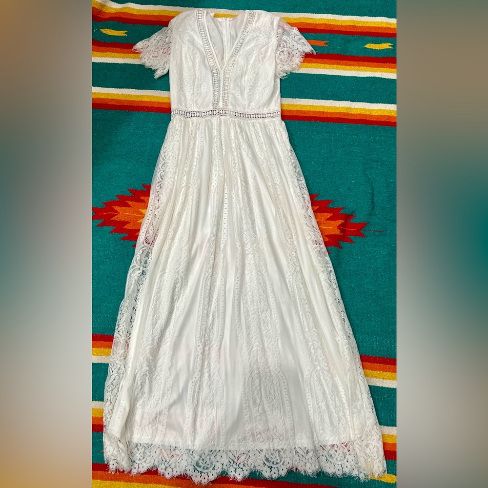 Elegant White Lace Gown